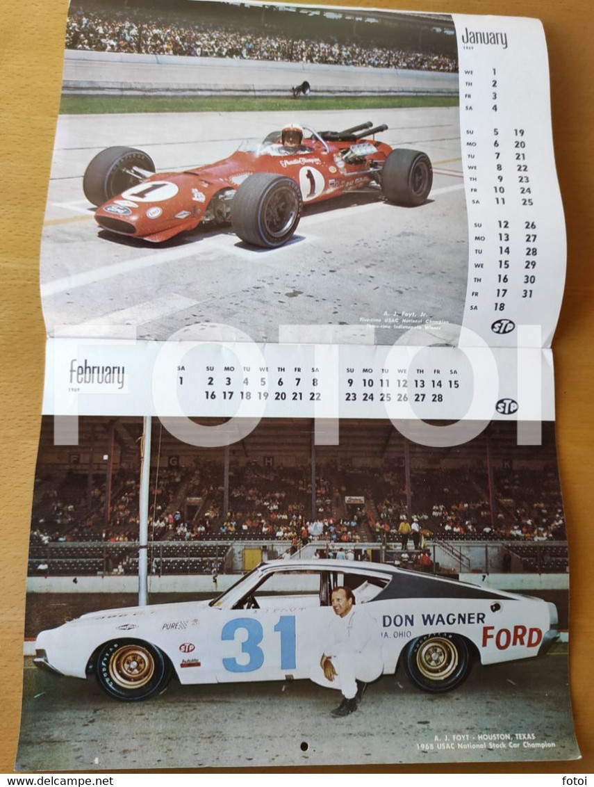 1968 OLD INDY INDIANAPOLIS AMERICAN STOCK FORMULA RACING CAR WALL CALENDAR LOTUS FORMULA - Grand Format : 1961-70