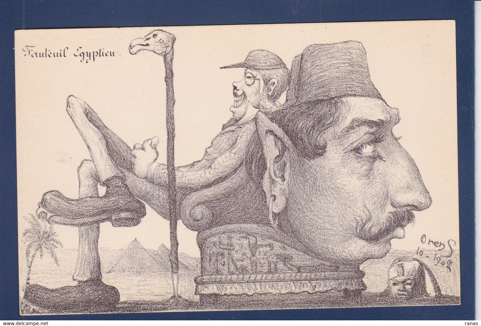 CPA Egypte Orens Satirique Caricature Non Circulé - Sonstige & Ohne Zuordnung