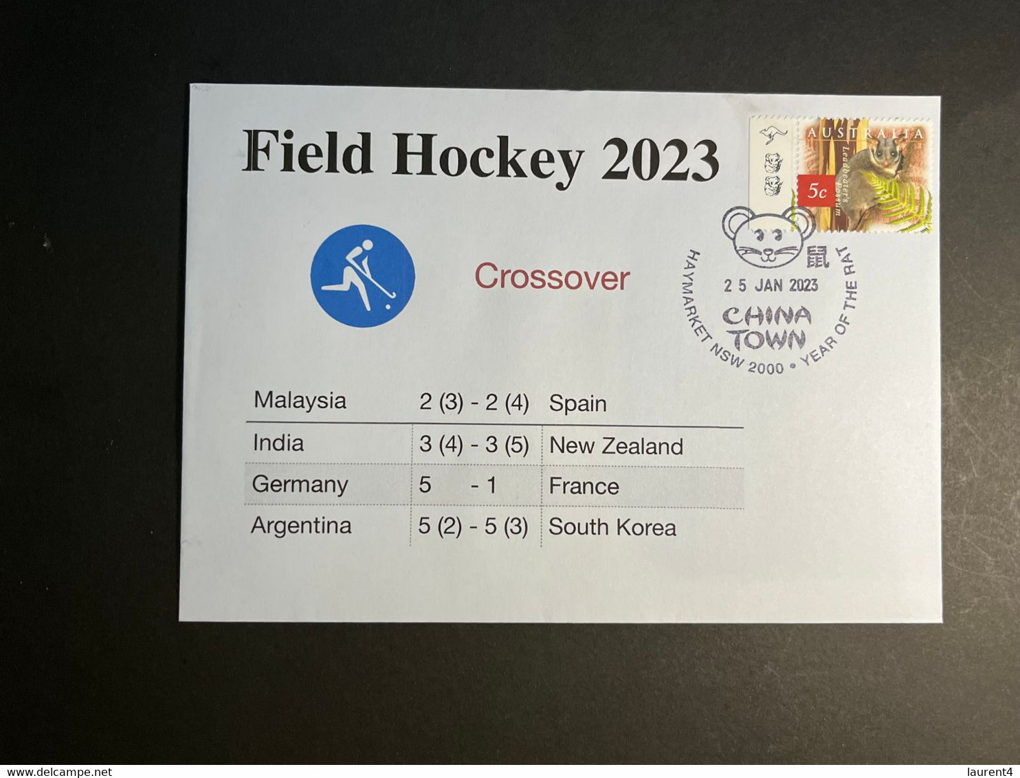 (1 Oø 17) India 2023 World Cup Field Hockey (2 Covers) 13 To 29 Janaury 2023 (with OZ Stamp) - Hockey (Veld)