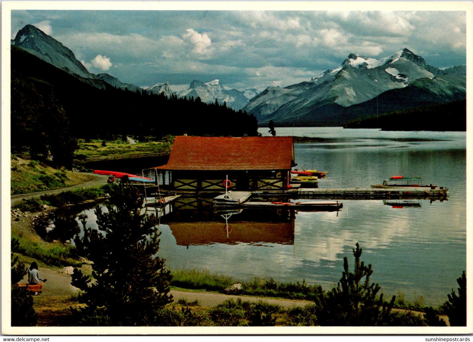 Canada Jasper National Park Maligne Lake Showing Boat House - Jasper