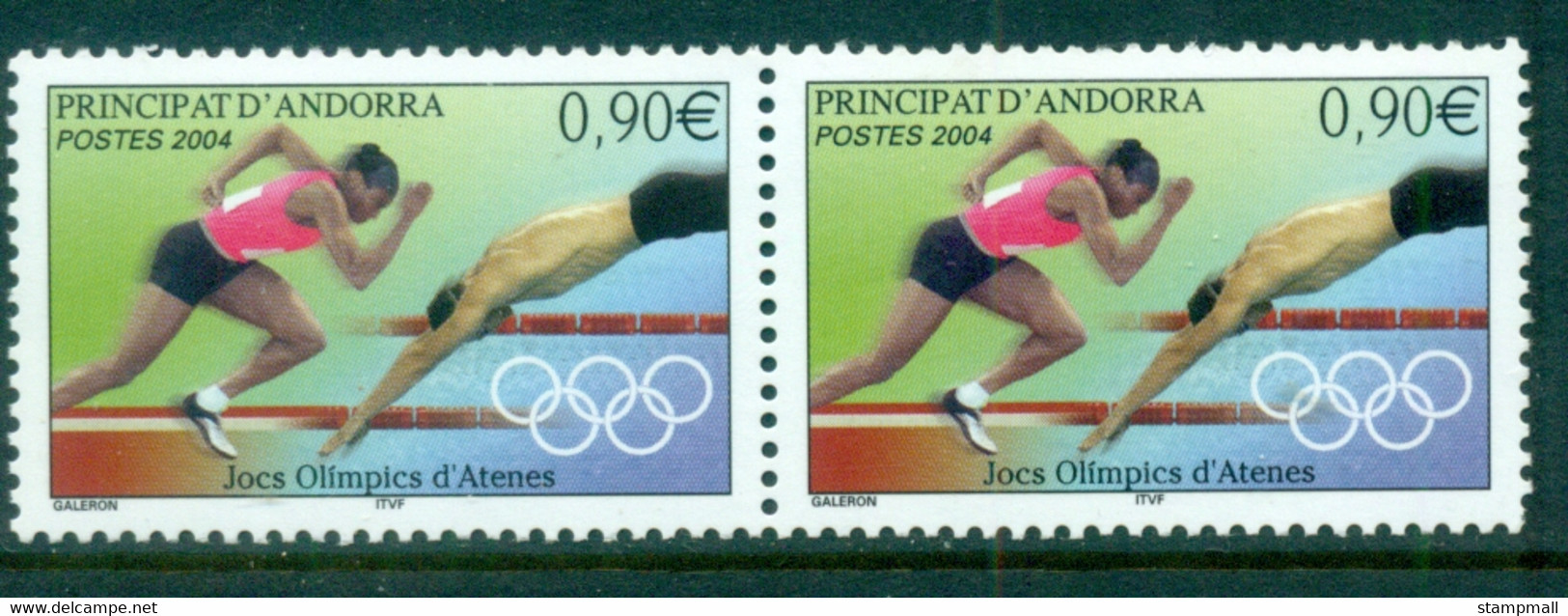 Andorra (Fr) 2004 Summer Olympics Athens MUH - Unused Stamps