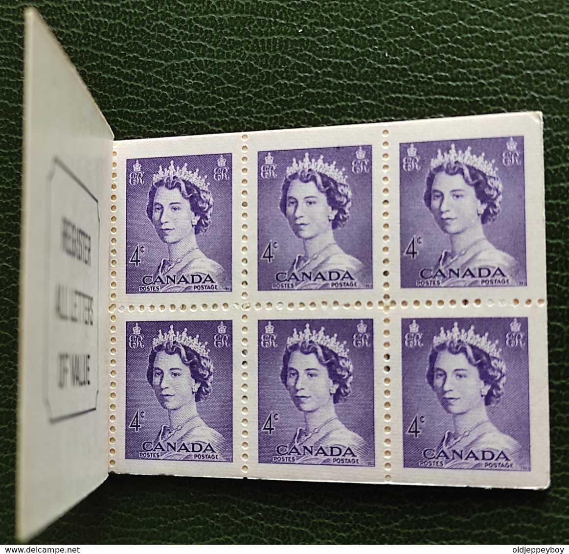 Canada - BK45 - 4c Voilet QEII, Booklet, Pane #328b - MNH - Other & Unclassified