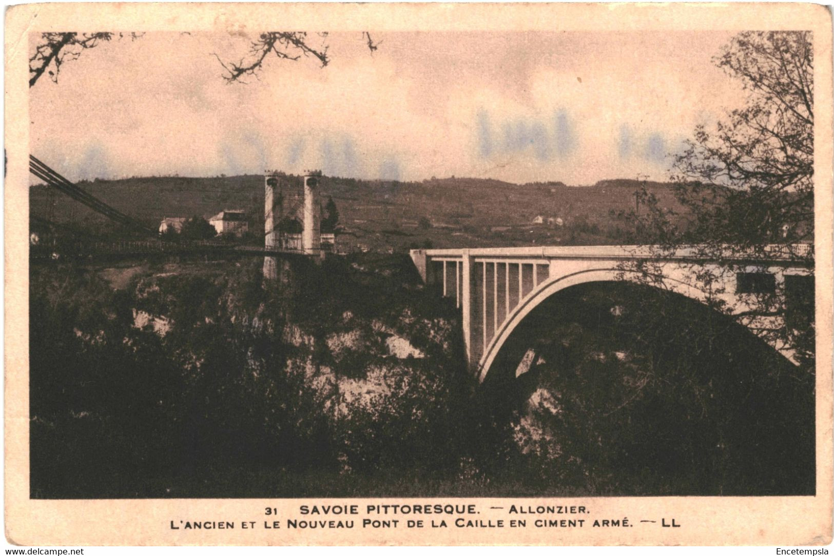 CPA Carte Postale France   Allonzier  L'ancien Et Le Nouveau Pont De La Caille    VM62545 - Saint-Julien-en-Genevois