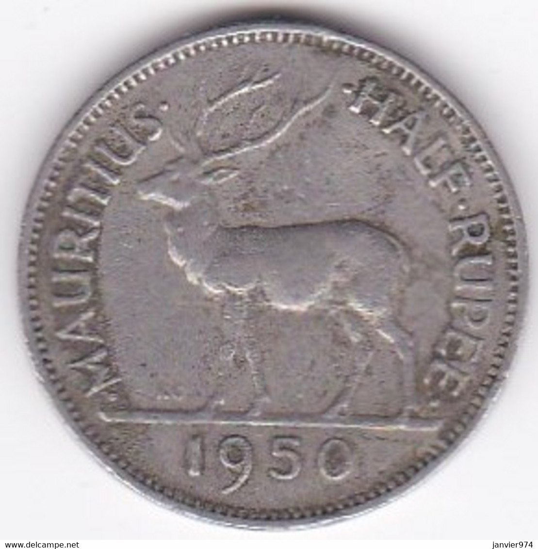 Ile Maurice 1/2 Rupee 1950 George VI. KM# 28 - Maurice