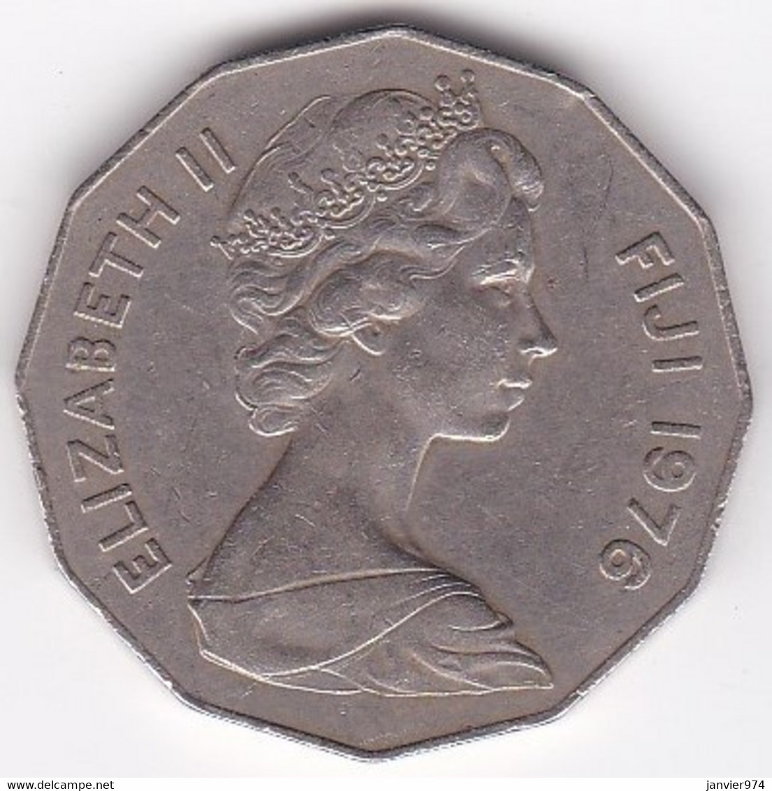 Fidji 50 Cents 1976 Elizabeth II, Cupronickel, KM# 36 - Fidschi