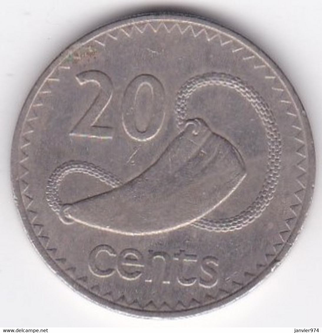 Fidji 20 Cents 1975 Elizabeth II, Cupronickel, KM# 31 - Fidji