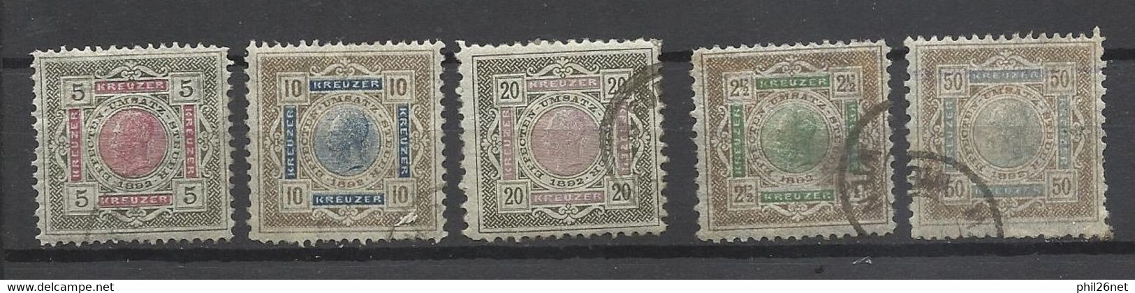 Autriche Fiscaux De 1882   François Joseph  1er  5  Valeurs  Oblitérés   B/TB  Voir Scans Soldé   ! ! ! - Revenue Stamps