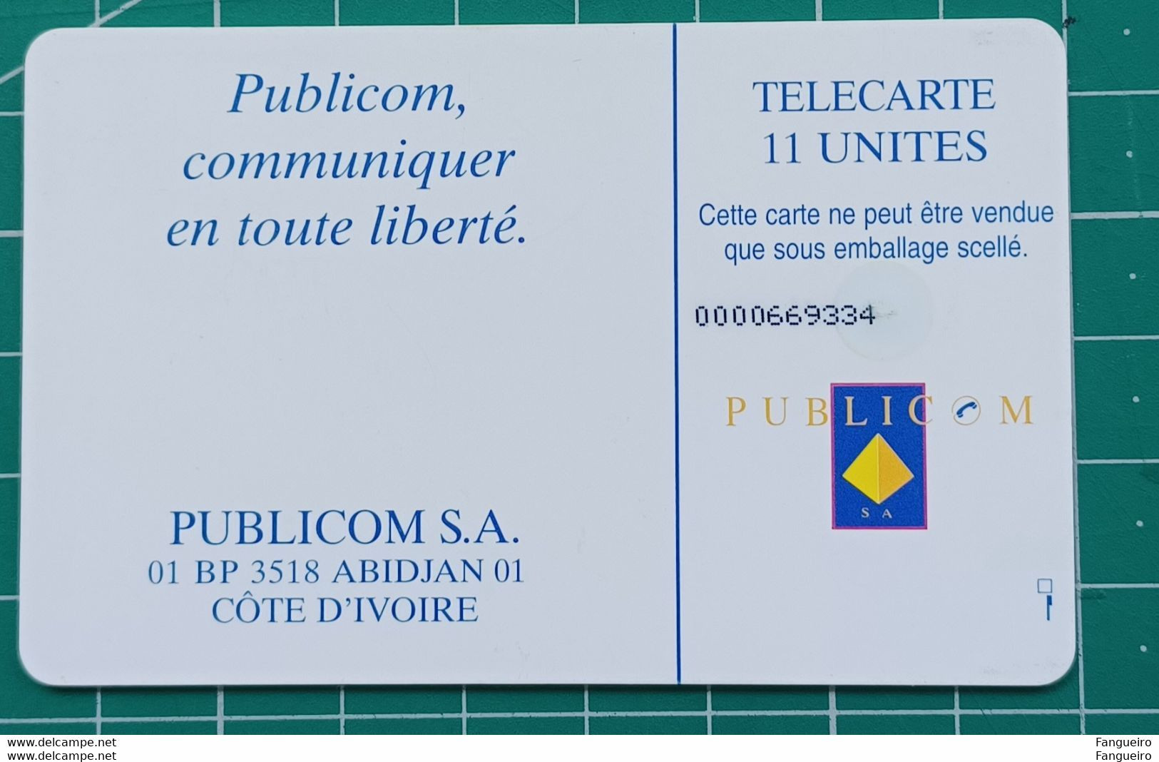 IVORY COST PHONECAR PUBLICOM 11 - Côte D'Ivoire