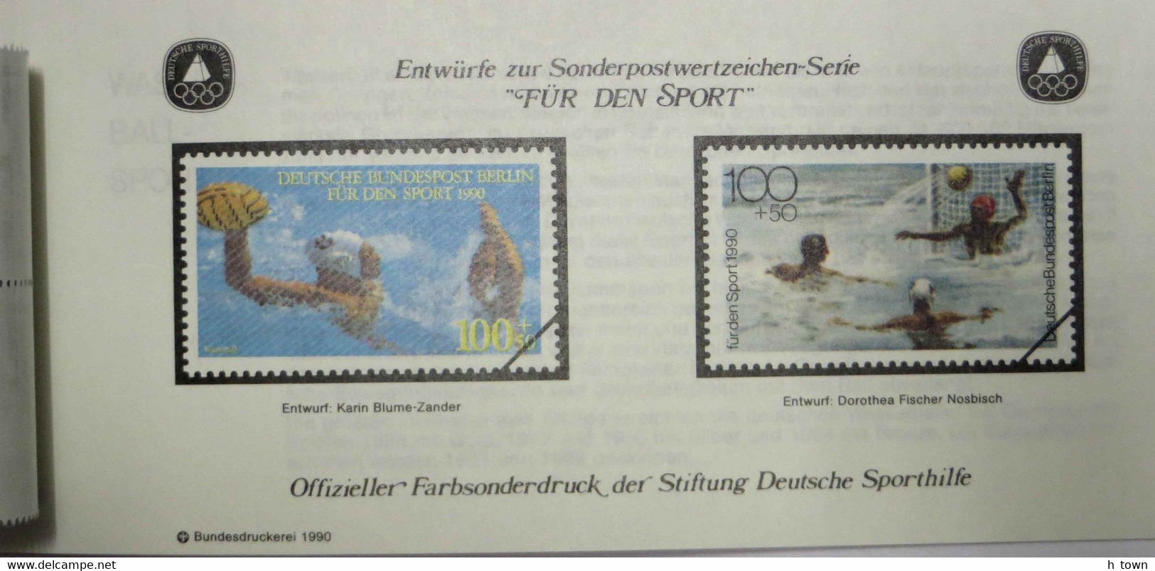 517  Water-polo: Carnet Sporthilfe D'Allemagne (1990) Complet  - Water Polo Sports Aid Booklet From Germany Water Ball - Waterpolo