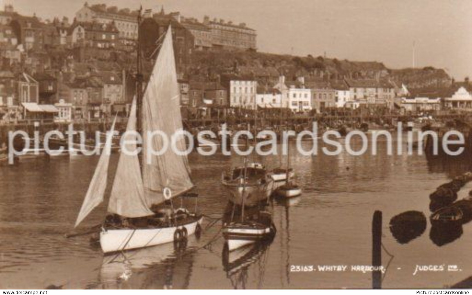 WHITBY HARBOUR OLD R/P POSTCARD YORKSHIRE BY JUDGES - Whitby