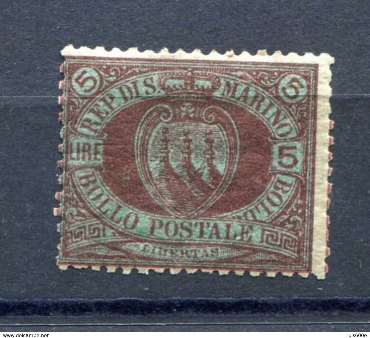 1892.SAN MARINO.YVERT 22*.NUEVO CON FIJASELLOS.(MH).CATALOGO 170€ - Neufs