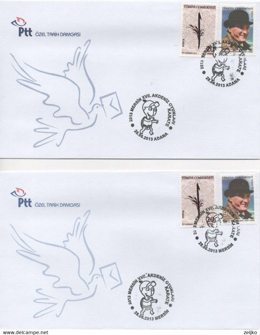 Turkey, Mediterranean Games 2013, Mersin And Adana, Karate ( You Can Buy Only One Cover - 2,50 € ) - Ohne Zuordnung