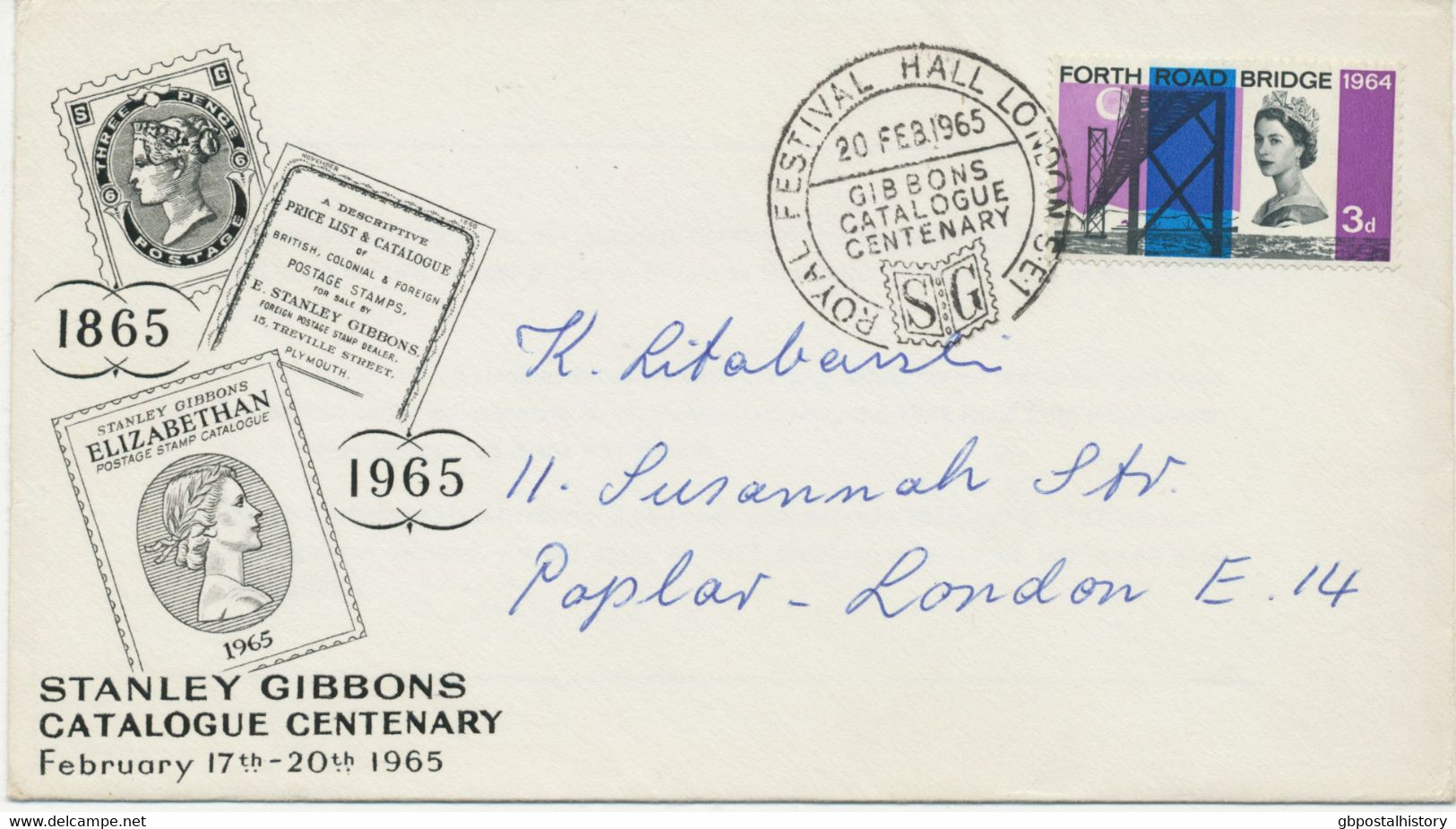 GB 1965 Special Event Postmark + 3 Different Slogans „STANLEY GIBBONS CATALOGUE CENTENARY“ Stamp Show In The Royal Festi - Brieven En Documenten