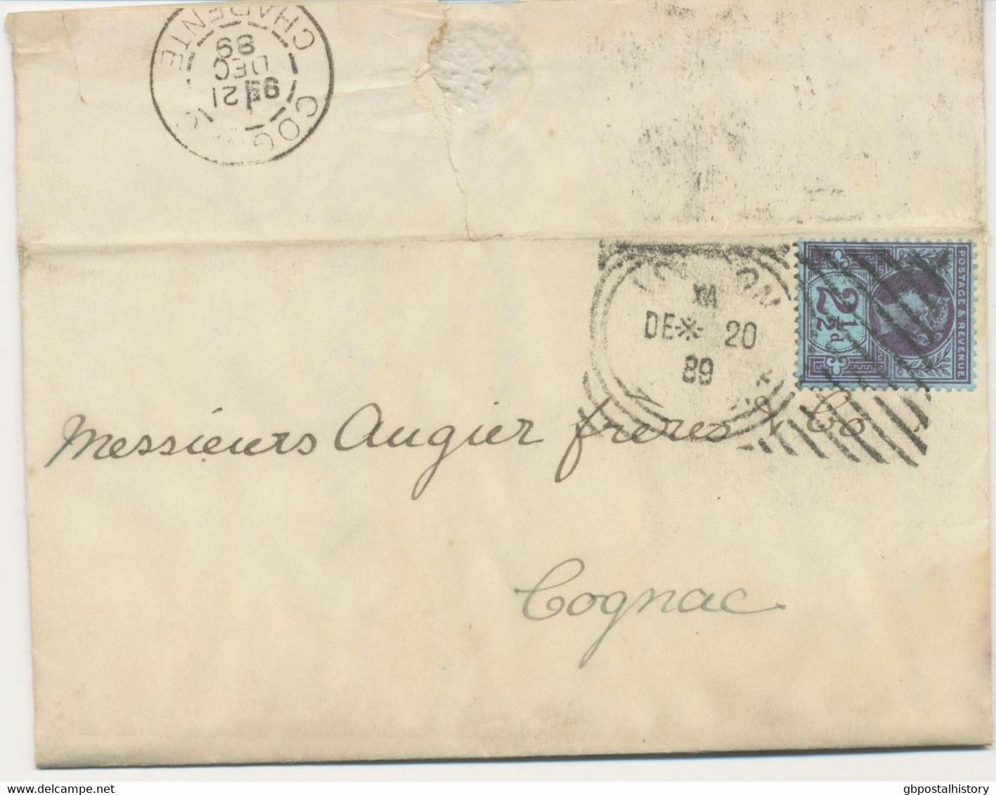 GB 1889, EXPERIMENTAL HOSTER MACHINE POSTMARK (LONDON E.C. Double Rim, 16 Bars (L) – CBP 10/26) On Very Fine Cover With - Cartas & Documentos