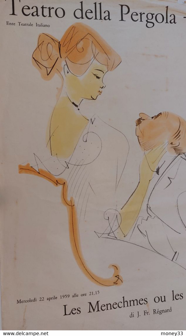 Teatro della Pergola Firenze la compagnia Lionel Baylac di Parigi illustration BORSI 1959