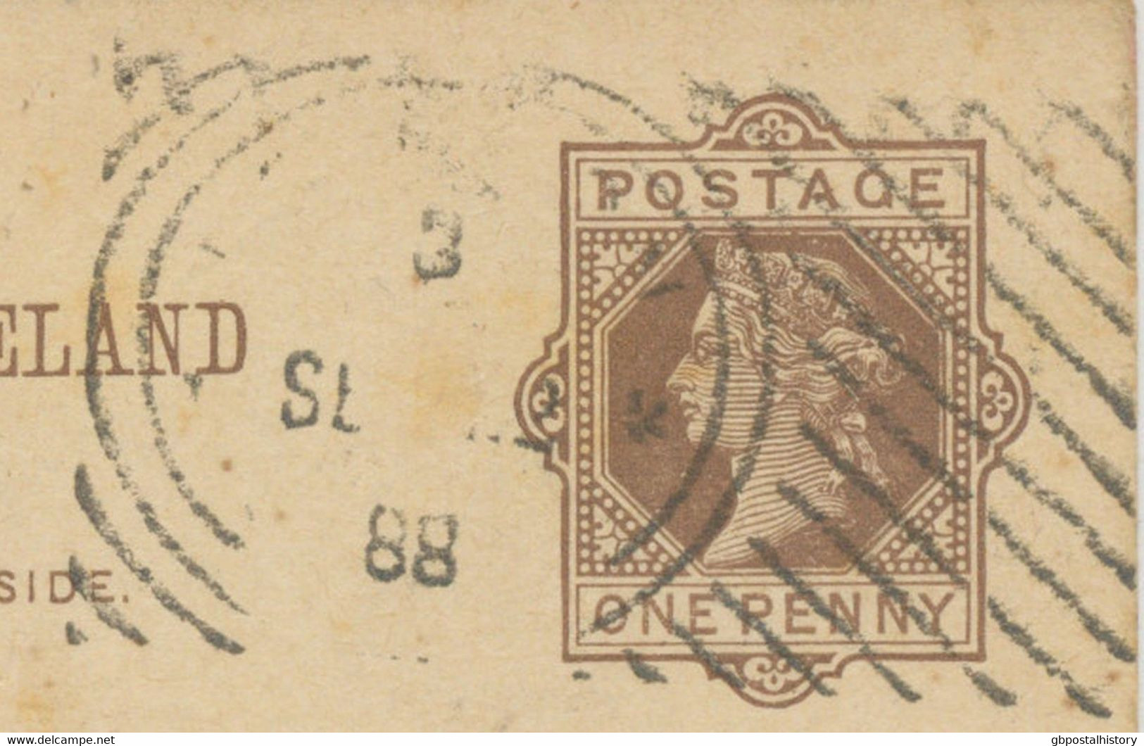 GB 1888 EXPERIMENTAL HOSTER MACHINE POSTMARK (LONDON Double Rim 14 Bars (L) – CBP 10/26 Very Rare HOSTER-POSTMARK-ERROR - Briefe U. Dokumente