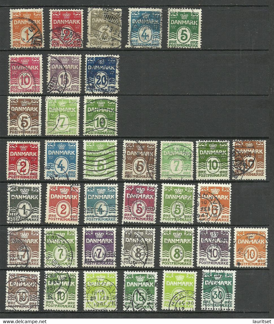 Denmark 1905-1963 Wellenlinien Lot Stamps, O - Verzamelingen