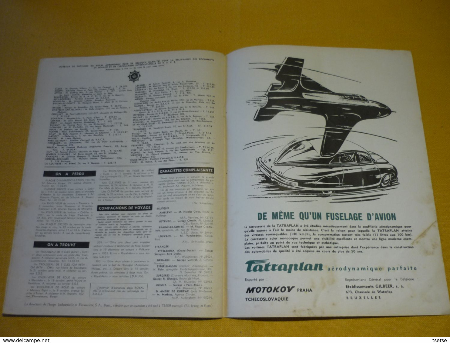 Revue Royal-Auto  - Publication mensuelle - Décembre 1953 ... anciennes publicités garage