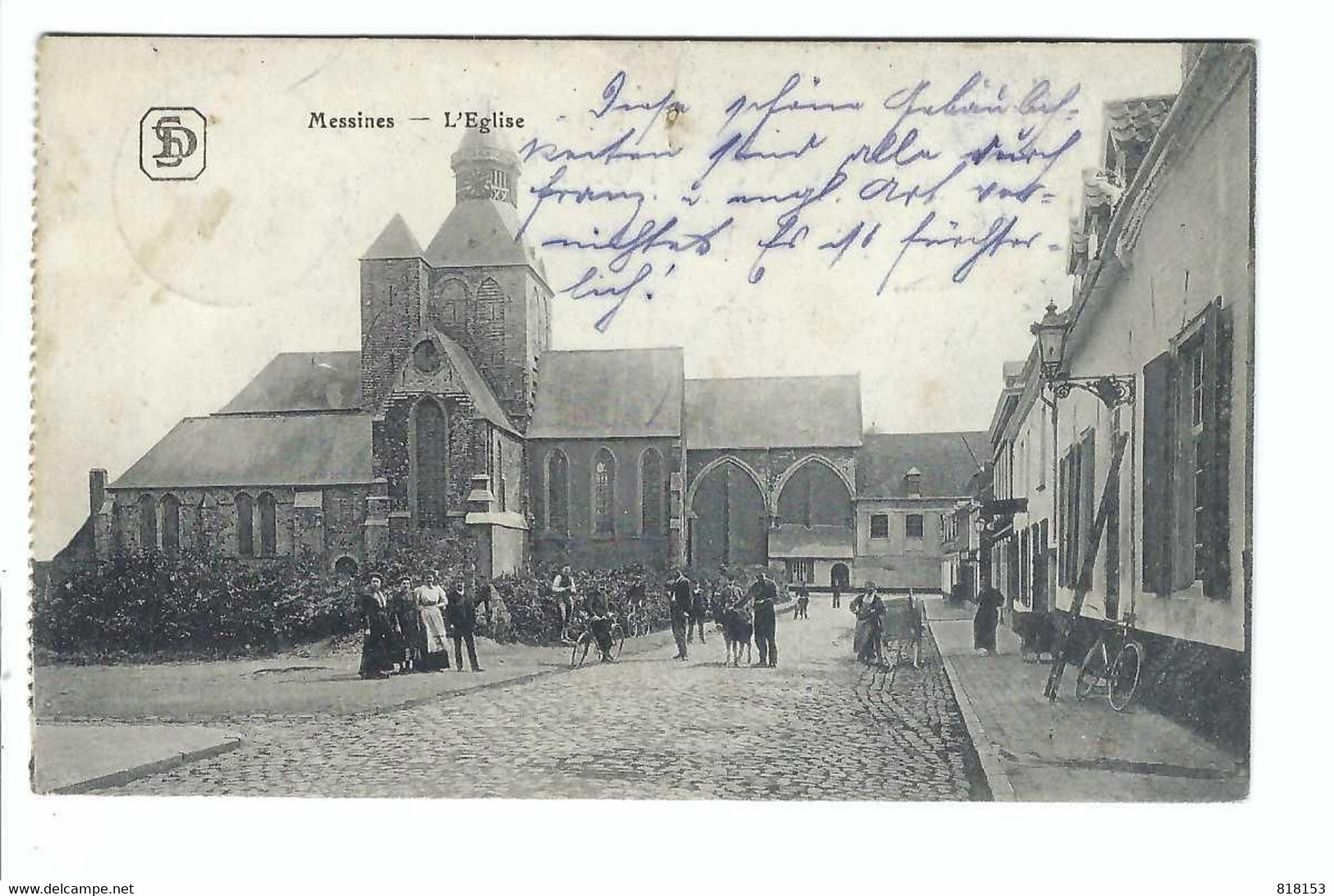 Messines - L'Eglise 1915  WO I - Mesen