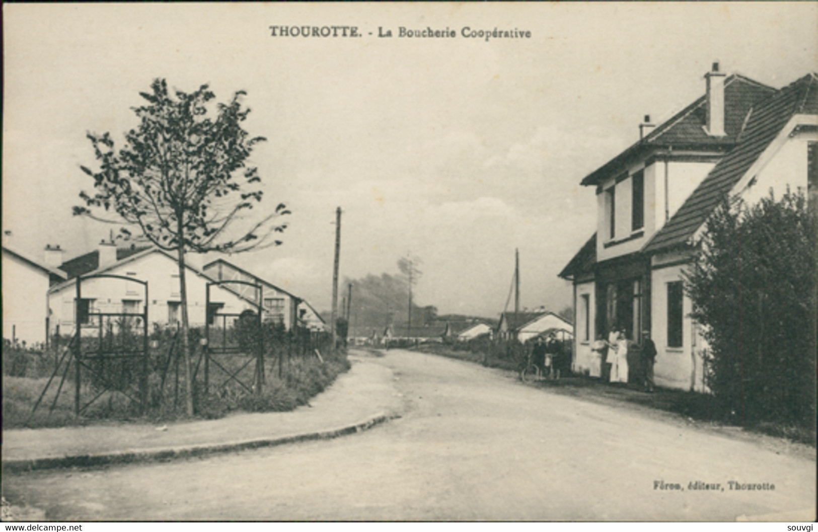 60 THOUROTTE / La Boucherie Coopérative / CARTE ANIMEE RARE - Thourotte