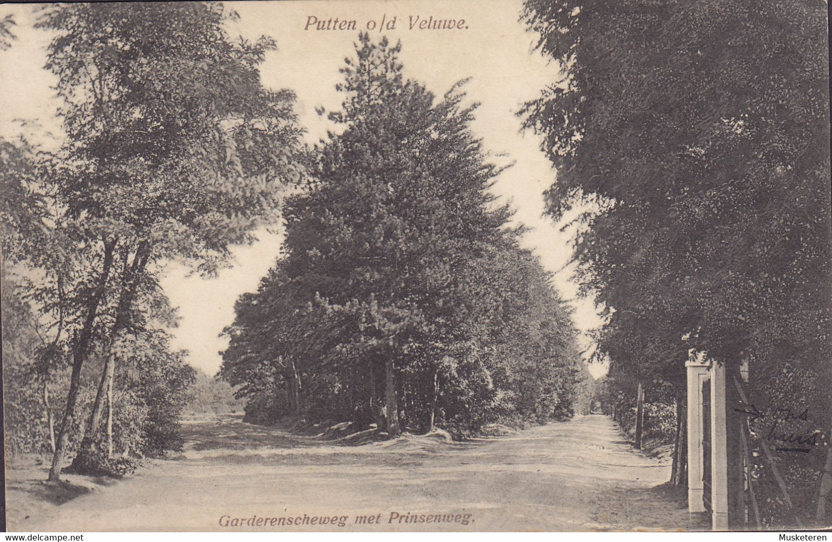 Netherlands PPC Putten O/d Veluwe Garderenseweg Met Prinsenweg Uit. W. V.Boeijen PUTTEN (Gld.) 1924 BUSSUM (2 Scans) - Putten