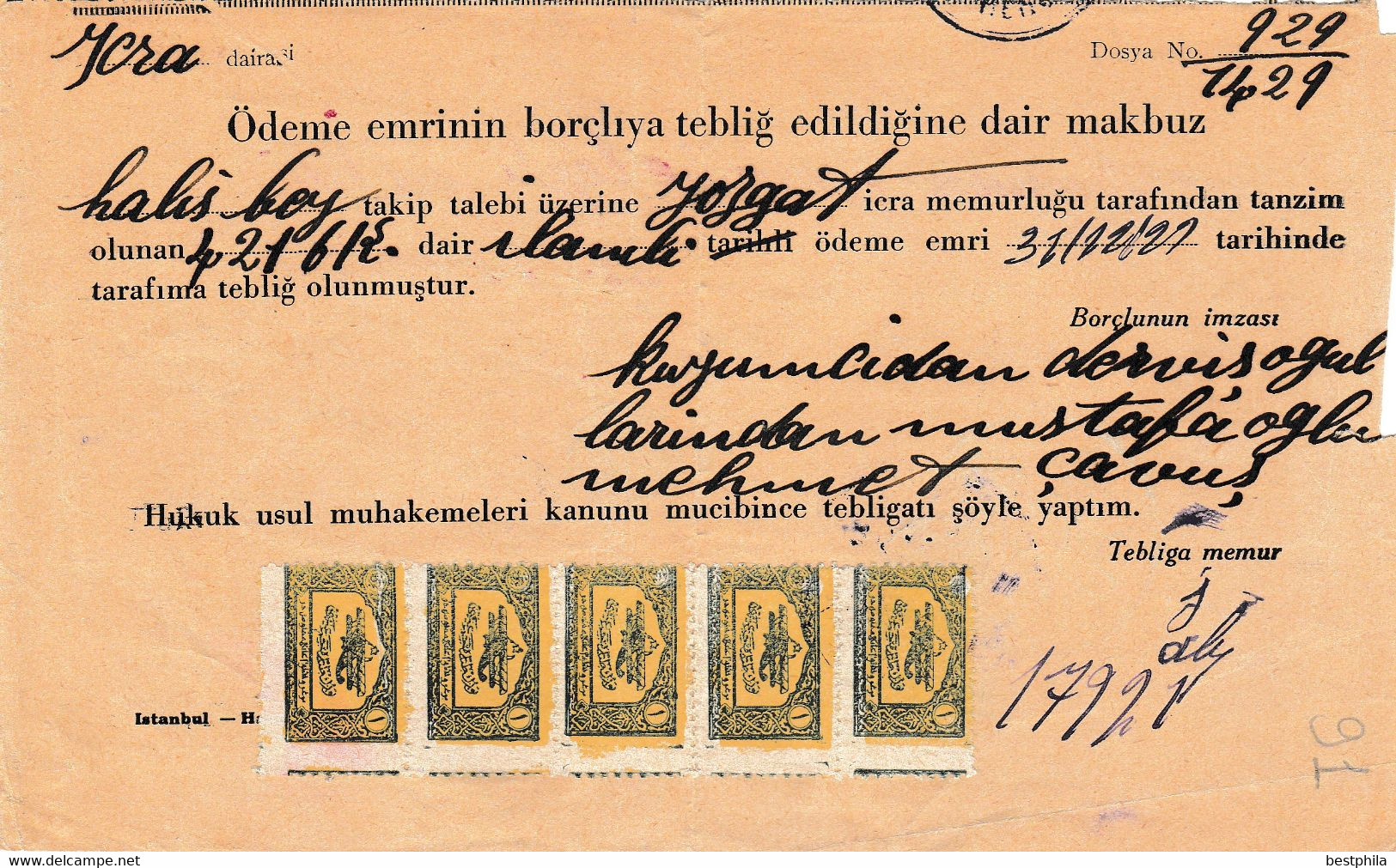 Turkey & Ottoman Empire - Turkish Air Agency Aid Stamp & Rare Document With Stamps - 91 - Briefe U. Dokumente