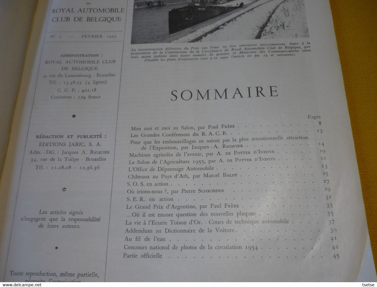 Revue Royal-Auto  - Publication Mensuelle - Février 1955 ... Anciennes Publicités Garage - Auto