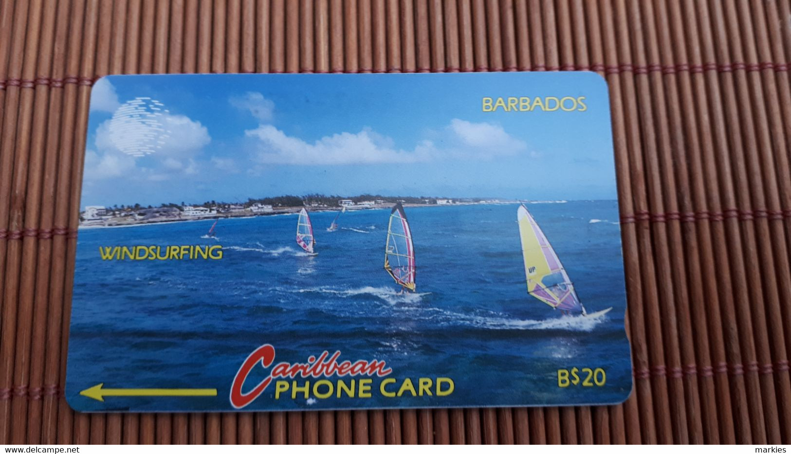 Phonecard Barbados Wind Surfing 10CBDB Used Rare - Barbades