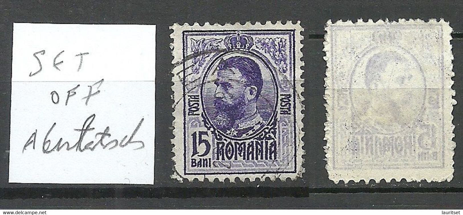 ROMANIA Rumänien 1908 Michel 214 O Variety Set Off Abklatsch - Abarten Und Kuriositäten