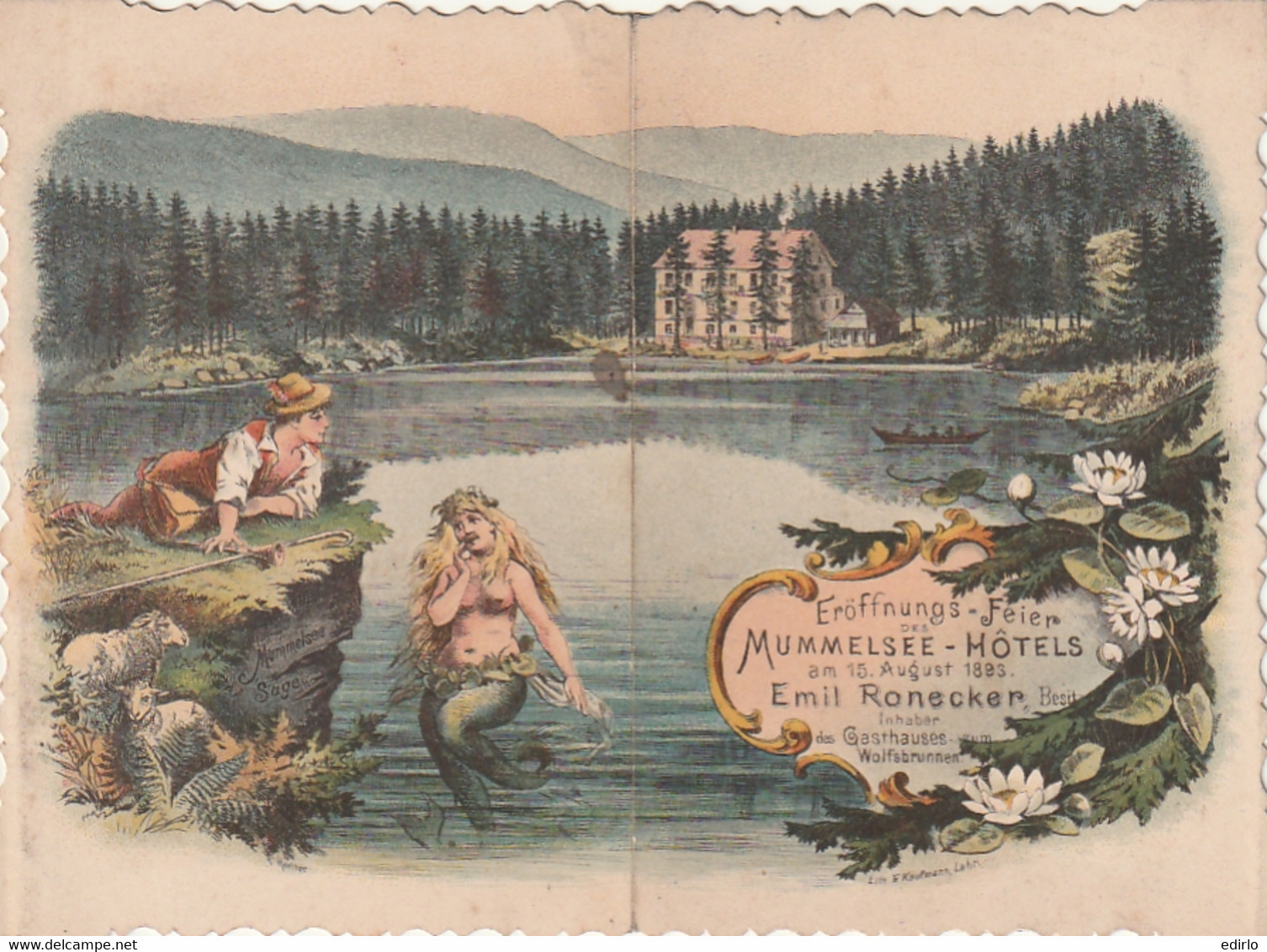 *** BAD WURTEMBERG *** MUMMELSEE HOTELS Eroffungs Feier - WOLSBRUNNEN ACHERN 15 Aout 1893 - Aalen