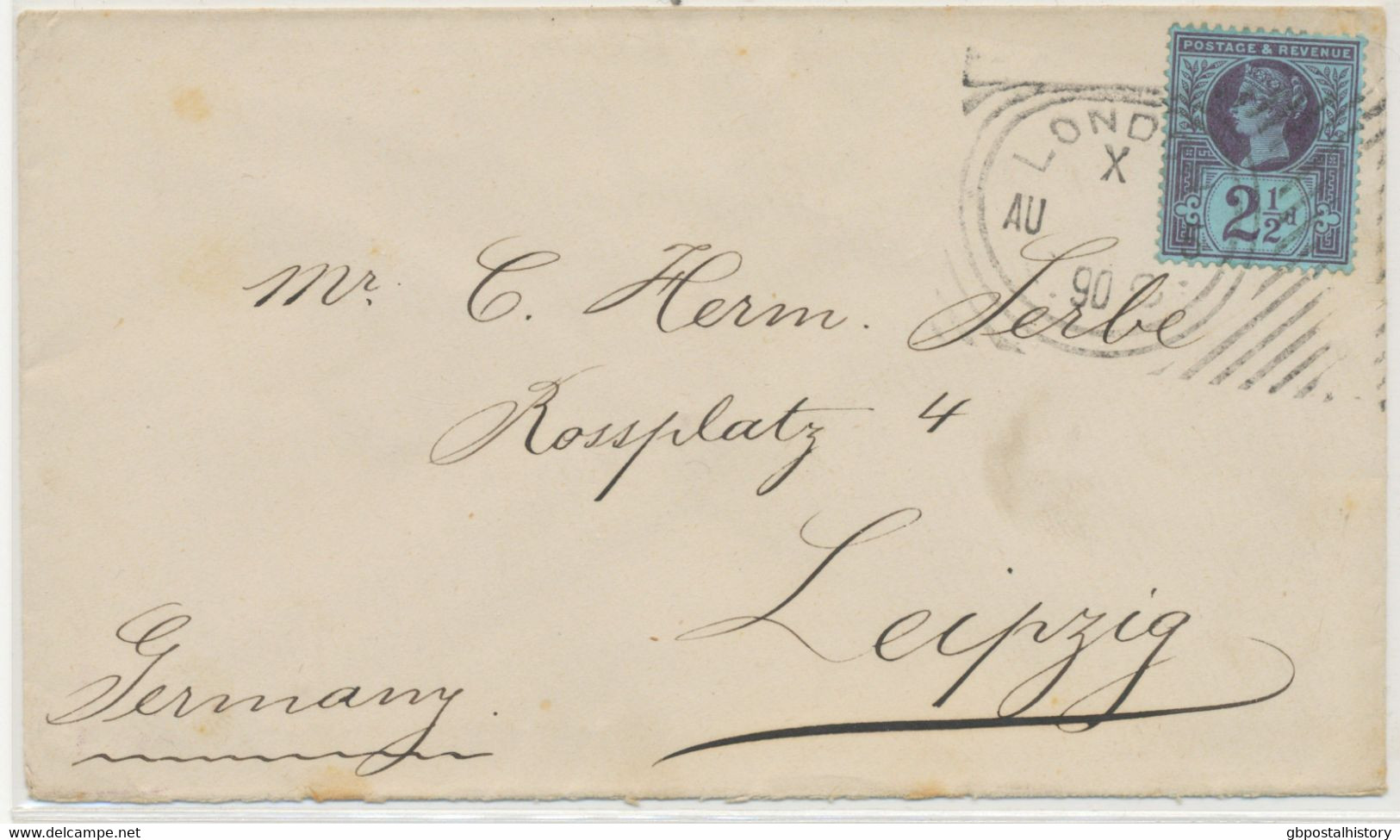 GB 1890, EXPERIMENTAL HOSTER MACHINE POSTMARK (LONDON E.C. Double Rim, 18 Bars (M) – CBP 10/21) On Very Fine Cover With - Storia Postale