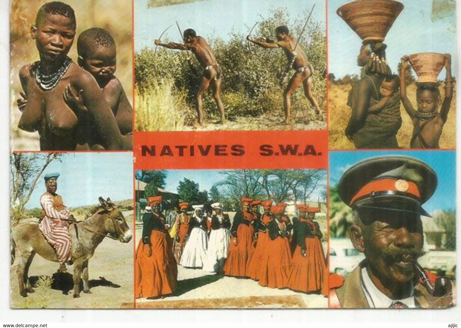 Natives S.W.A , Carte Postale Du Sud-Ouest Africain, Adressée à Andorra - Namibie