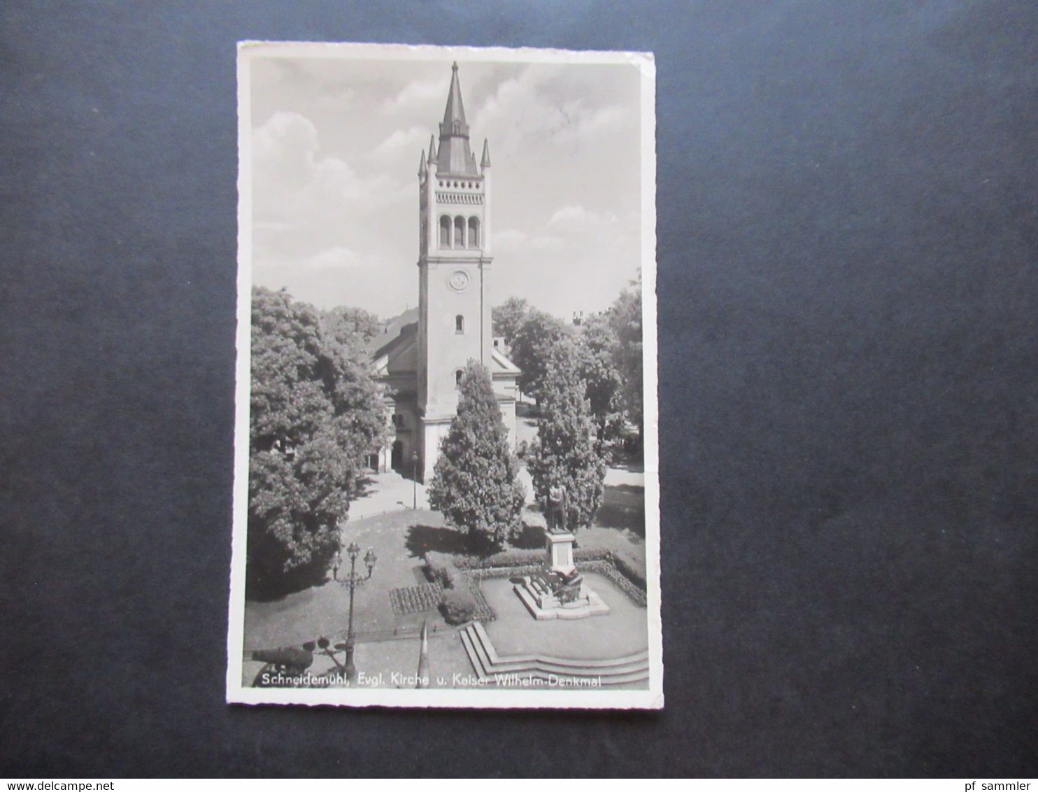 Bezirk Posen 1939 Foto AK Schneidemühl Evangelische Kirche Und Kaiser Wilhelm Denkmal / Verlag Bruno Scholz Breslau - Posen