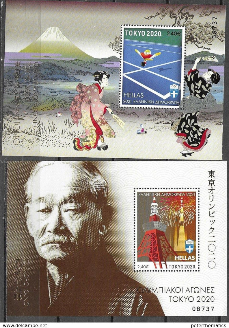 GREECE, 2021, MNH, OLYMPICS, TOKYO OLYMPICS, JIGORO KANO, JUDO, COSTUMES,  2 S/SHEETS - Summer 2020: Tokyo