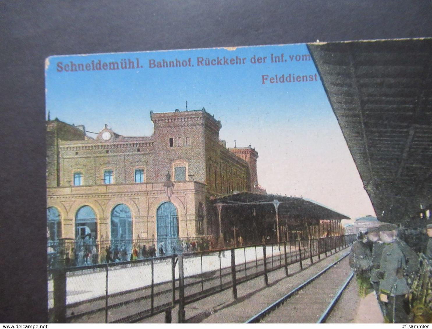 Bezirk Posen Um 1915 Feldpost AK Schneidemühl Bahnhof Rückkehr Der Inf. Vom Felddienst - Posen