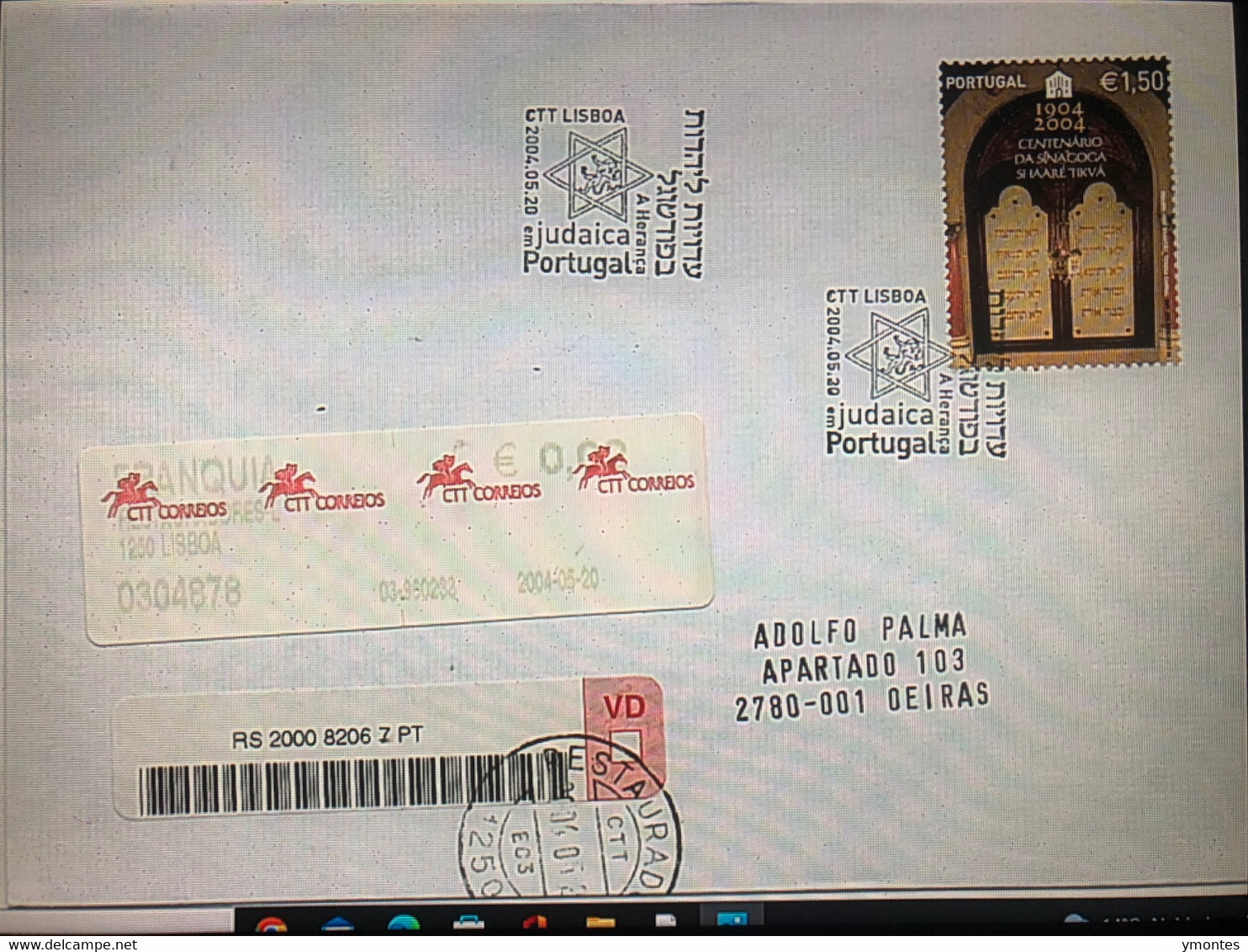 Judaica - Lisboa Synagogue - Storia Postale