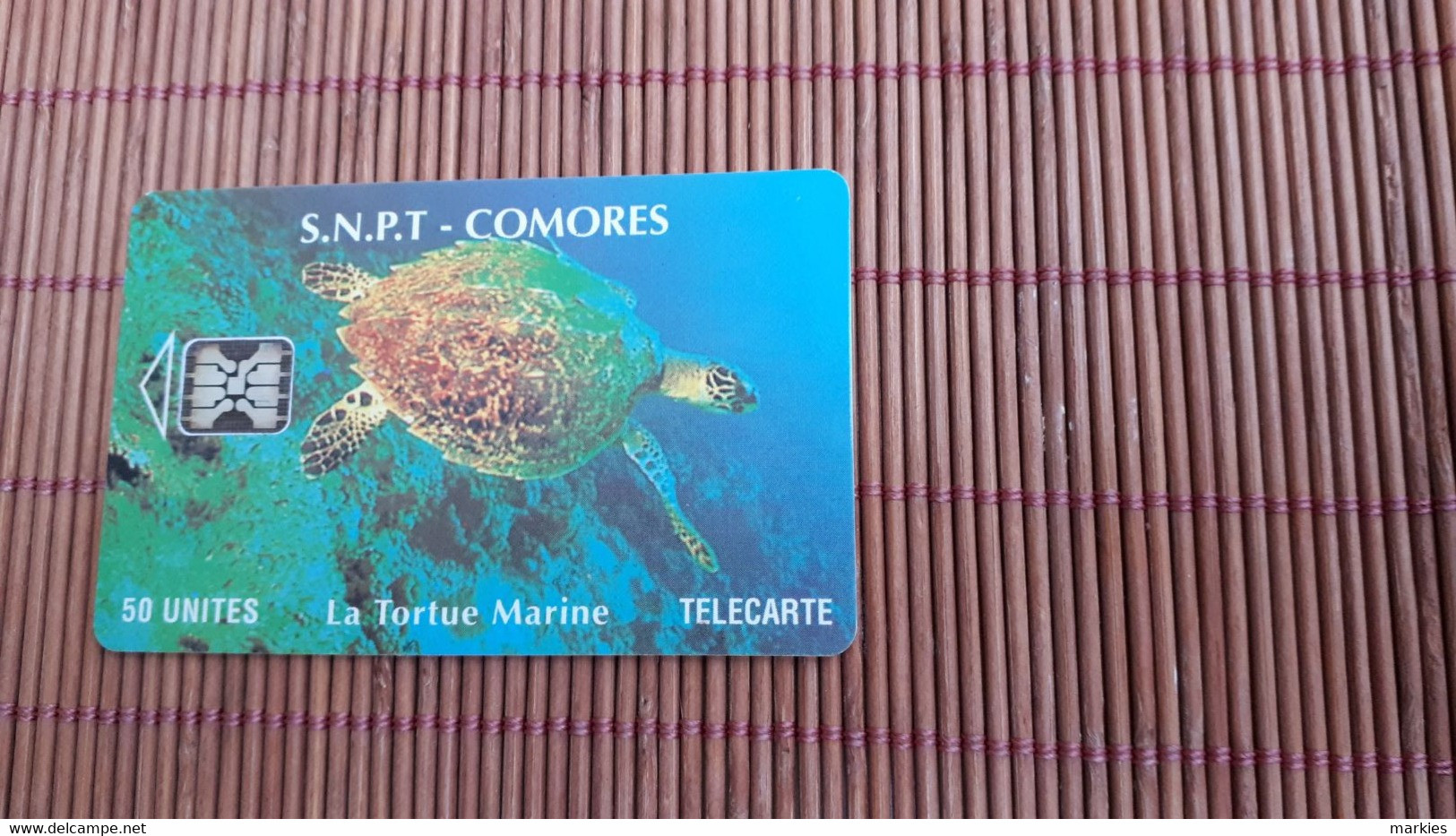 Phonecard SNPT Turtle  50 Units Used Rare - Comoros