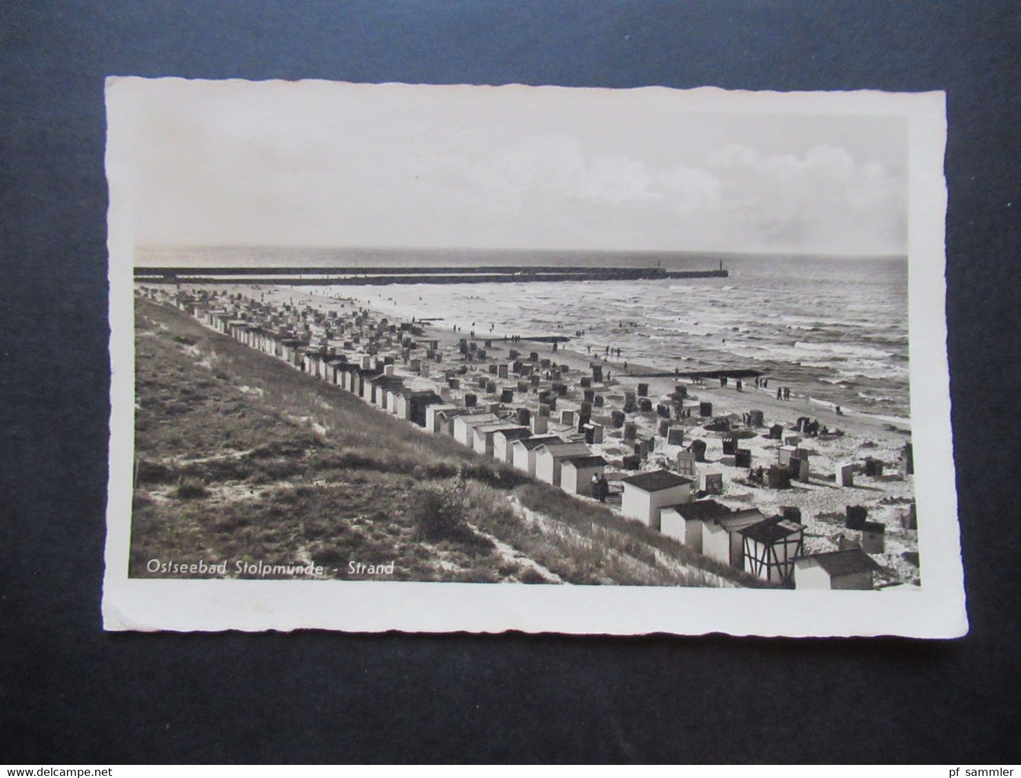 Pommern 1930er Jahre Foto AK Ostseebad Stolpmünde Strand / Strandkörbe Verlag Schöning & Co. Lübeck - Pommern