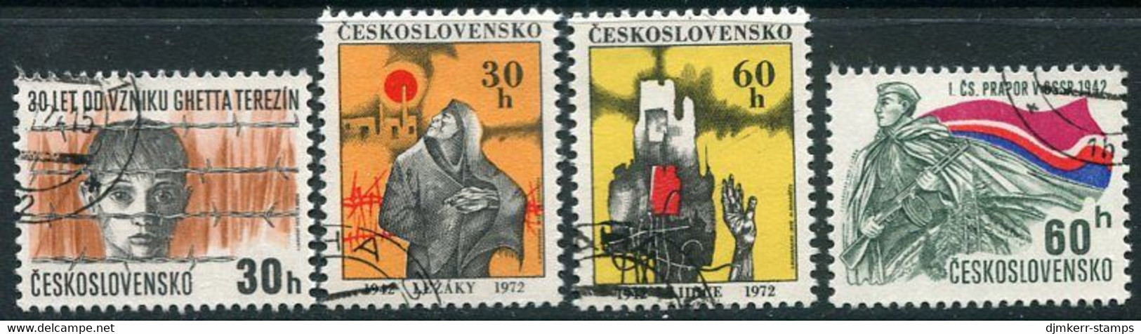 CZECHOSLOVAKIA 1972 Events Of WWII  Used  Michel 2054-57 - Usati