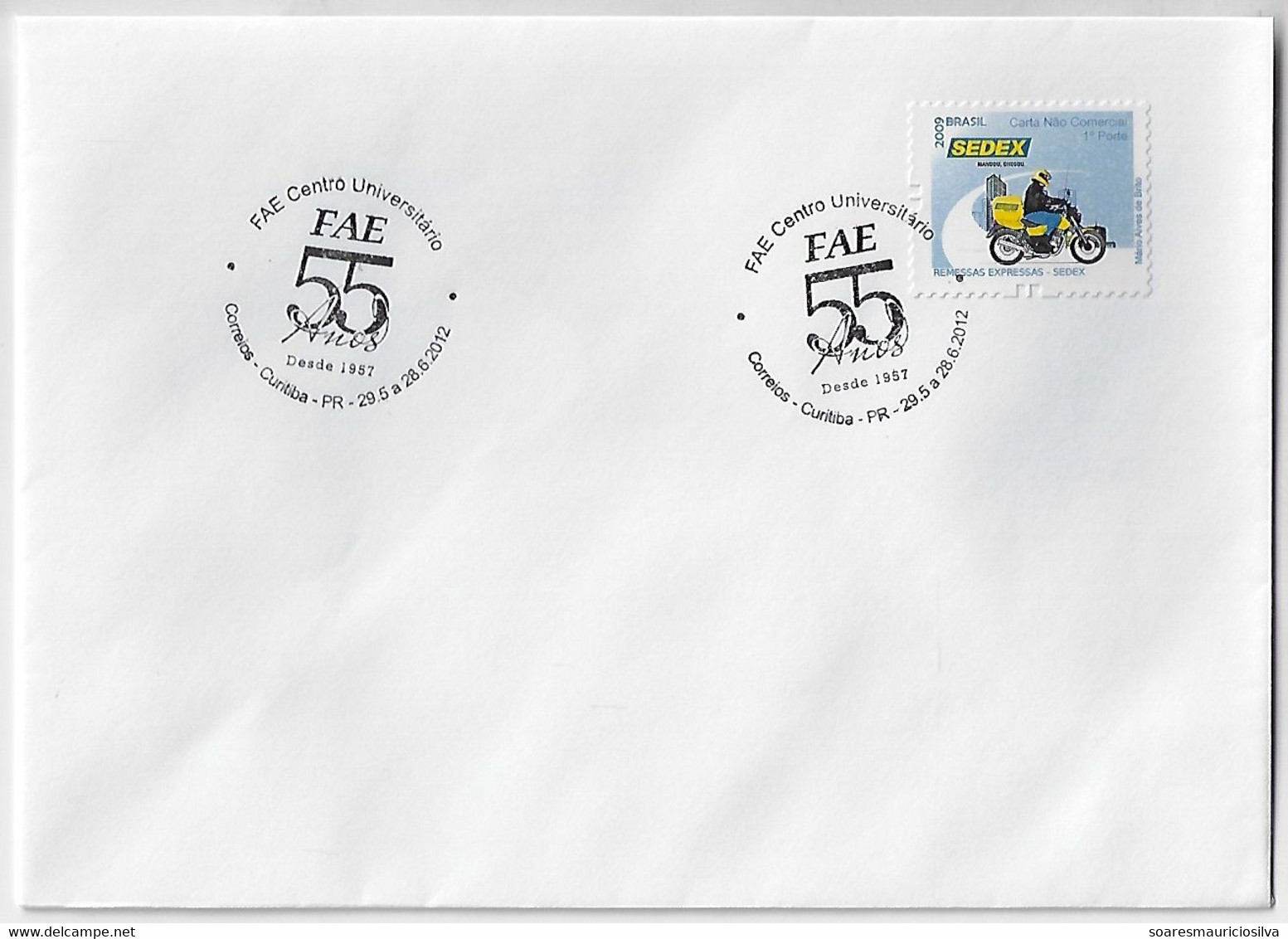 Brazil 2012 Cover Commemorative Cancel 55 Years Of FAE (Franciscan Broad & Entrepreneur) Private University In Curitiba - Storia Postale