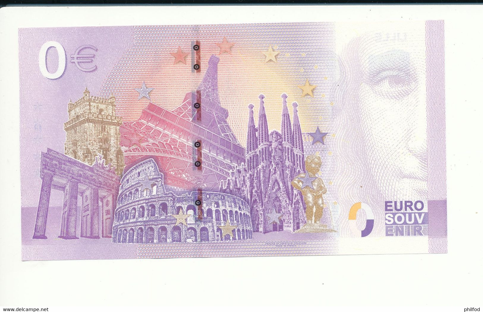 Billet Touristique 0 Euro - LILLE - 2020-1 - UENS - ANNIV - N° 4240 - Autres & Non Classés