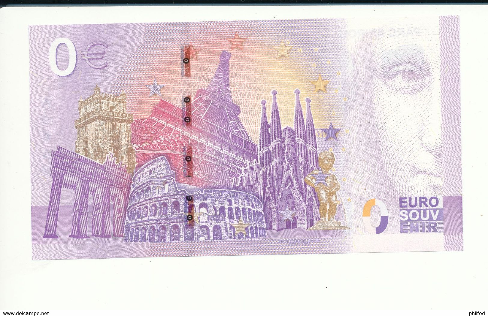 Billet Touristique 0 Euro - PARC SPIROU - 2020-1 - UEPR - ANNIV - N° 4290 - Billet épuisé - Autres & Non Classés