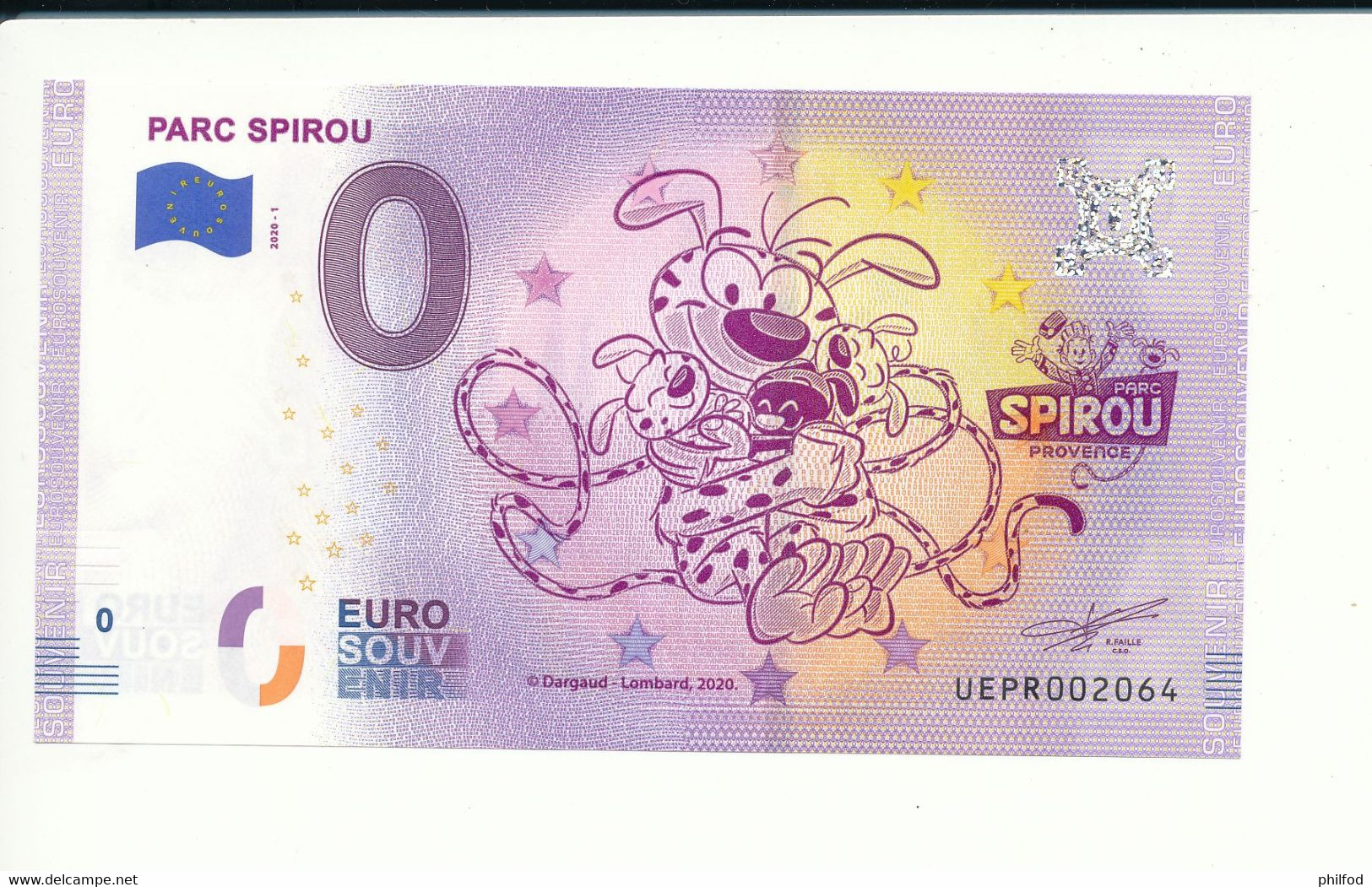 Billet Touristique 0 Euro - PARC SPIROU - 2020-1 - UEPR- N° 2064 - Billet épuisé - Autres & Non Classés