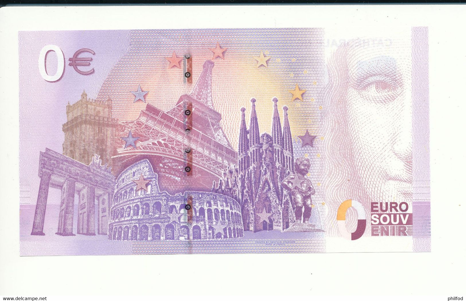 Billet Touristique 0 Euro - CATHÉDRALE NOTRE-DAME DE STRASBOURG - 2020-2 - UEPV - N° 2086 - Autres & Non Classés