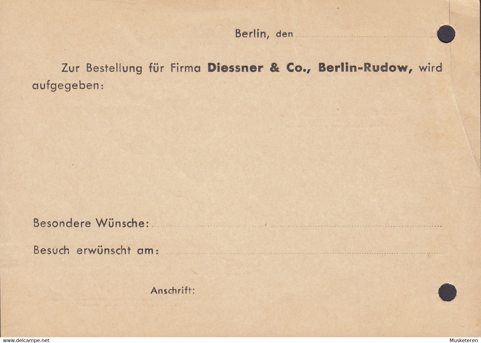 Berlin Postal Stationery Ganzsache DIESNNER & Co.,Berlin-Rudow PRIVATE Print Dr. FRITZ WOELFERT Berlin-Charlottenburg - Privé Postkaarten - Ongebruikt