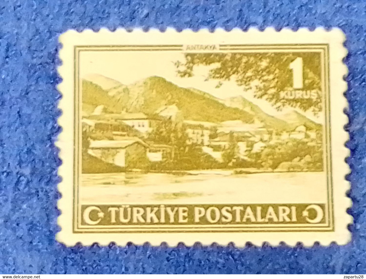 TÜRKİYE.-1940-50-  1K  İNSCRİPTİON : TÜRKİYE  CUMHURİYETİ  CRESCENTS  AND STAR  DAMGALI - Used Stamps