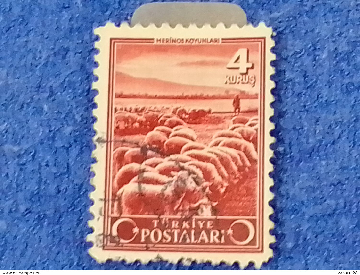 TÜRKİYE.-1940-50-  4K  İNSCRİPTİON : TÜRKİYE  CUMHURİYETİ  CRESCENTS  AND STAR  DAMGALI - Used Stamps