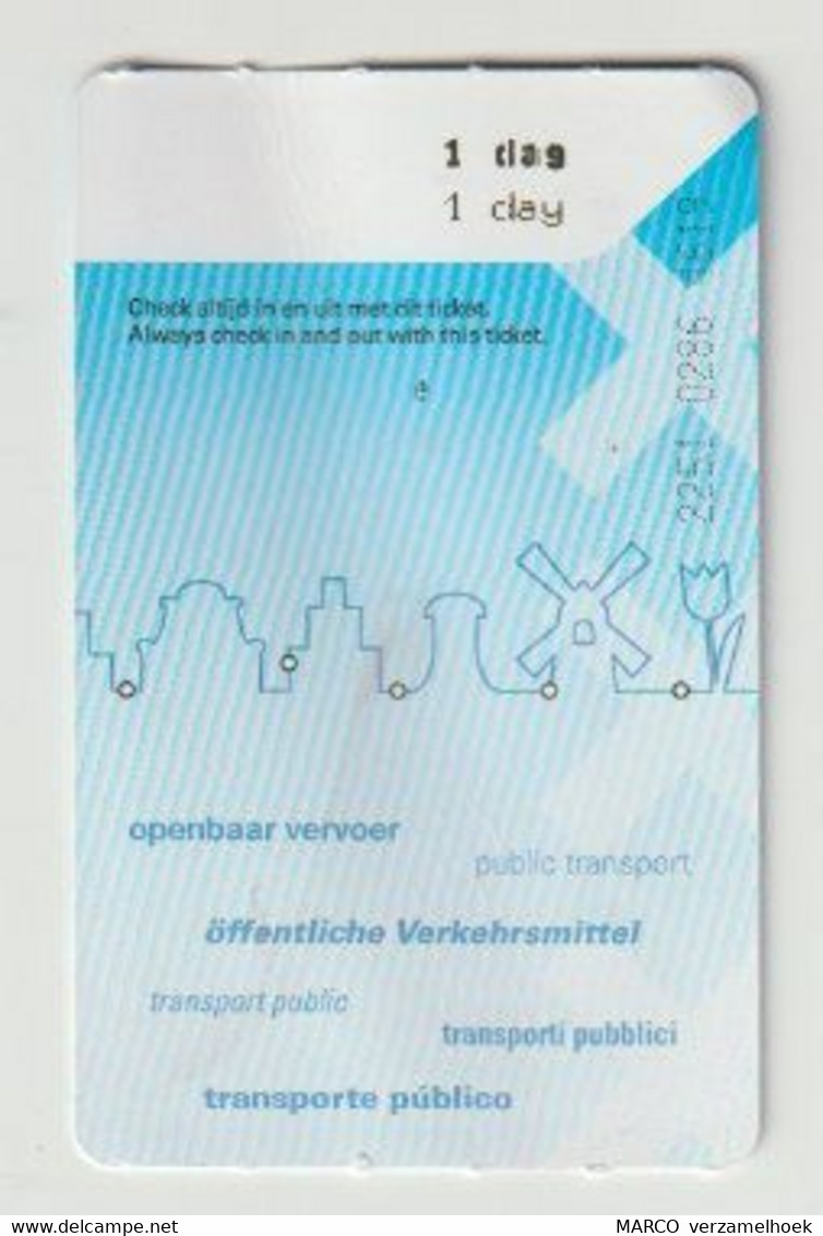 Carte D'entrée-toegangskaart-ticket: Dagkaart Tram/bus Openbaar Vervoer GVB Amsterdam (NL) - Europe