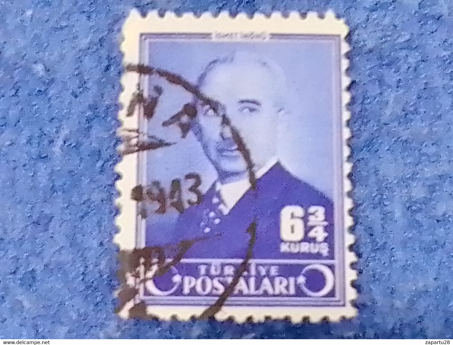 TÜRKİYE.-1940-50-  4.50K  İNSCRİPTİON : TÜRKİYE  CUMHURİYETİ  CRESCENTS  AND STAR  DAMGALI - Used Stamps