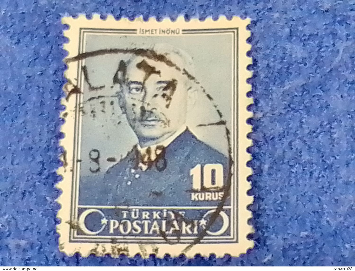 TÜRKİYE.-1940-50-  10K  İNSCRİPTİON : TÜRKİYE  CUMHURİYETİ  CRESCENTS  AND STAR  DAMGALI - Used Stamps